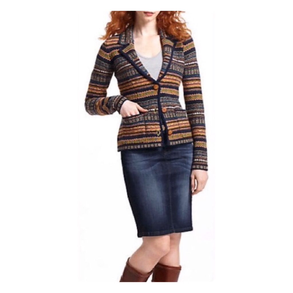 Anthropologie Sparrow Brand Cottagecore Fair Isle Striped Sweater
